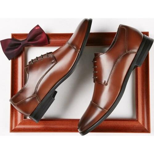 New Men Leather Shoes Lace-Up Formal Casual Business Office Wedding For Gentleman Size 39-45