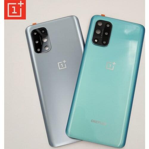 100% New Glass OnePlus 8T Battery Cover Rear Housing Cover Repair One Plus 8T 6.55" Back Door Replacement With Camera Lens Frame