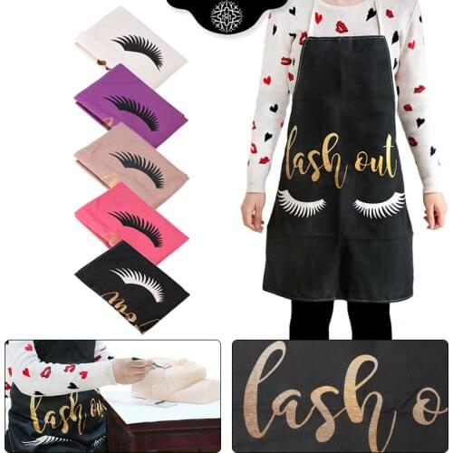 New Bronzing Eyelash Pattern Apron Eyelash Extension Tools Grafted False Eyelash Apron Women Adult Home Salon Clean Pinafore
