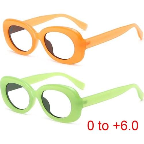 Retro Orange Green Reading Glasses Clear Lens Round Womens Spectacle Frames Presbyopia 0 to +6.0 Computer Blue Light Glasses