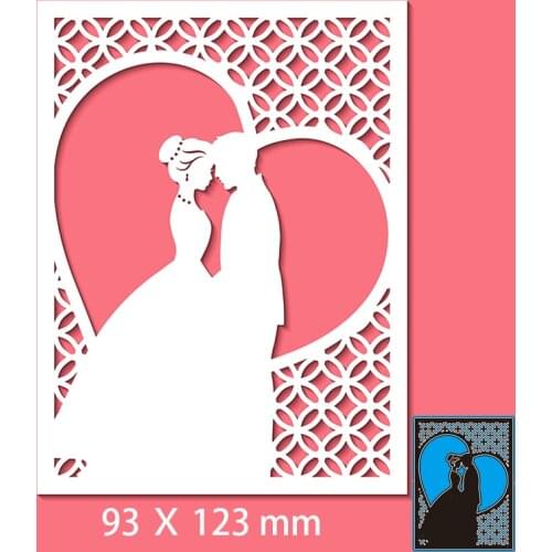 Cutting Dies Couple Wedding Heart Stencil Craft for Scrapbook Stamps Dies Embossing Paper Gift Card 93*123mm
