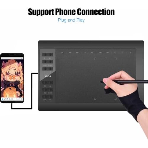 Professional Graphics Drawing Tablet 12 Express Keys with 8192 Levels Battery-Free Stylus/8pcs Nibs/Pen Clip Support PC/Laptop