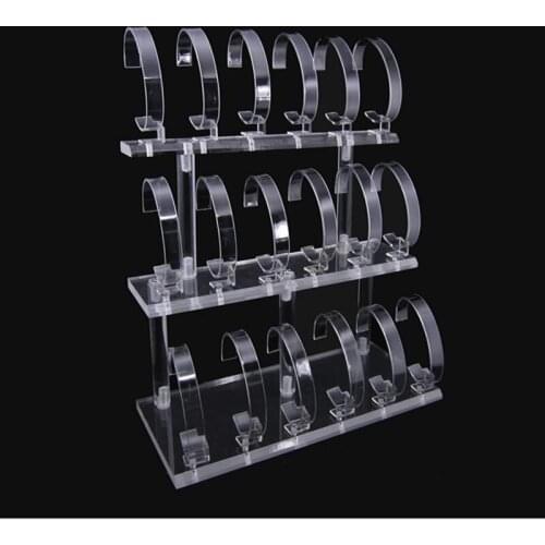 Clear 18 Bits Acrylic Watch Display Holder Stand Rack Showcase Tool Transparent Wristwatch Stand Case Dropshipping Bracelet Hold