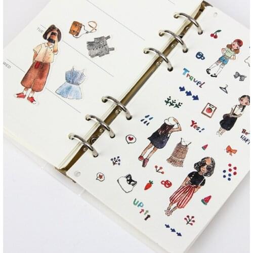 4 sheets/pack Girls Apparel Series Diary Stickers Planner Stickers Kawaii Sticker Sticky Notes Planner Sticky Stationery Product