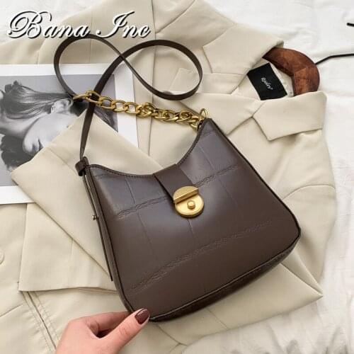 Stone Pattern PU Leather Crossbody Bags For Women 2021 Winter Branded Shoulder Handbags And Purses Luxury Chain Cross Body Bag