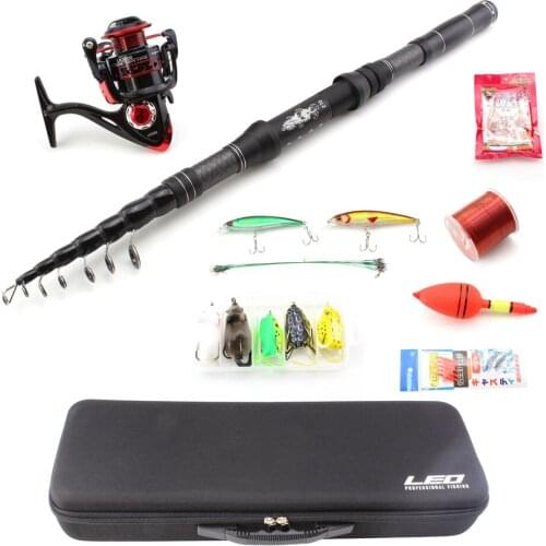 1.8M 2.1M 2.4M 2.7M 3.0M Telescopic Fishing Rod Combo Full Kit Spinning Reel Pole Set bag bait line And fishing combination