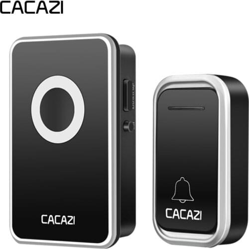 CACAZI Smart Wireless Doorbell Waterproof 1 2 Button 1 2 3 Receiver 300M Remote US EU UK AU Plug Home Call Ring Bell 38 Chimes