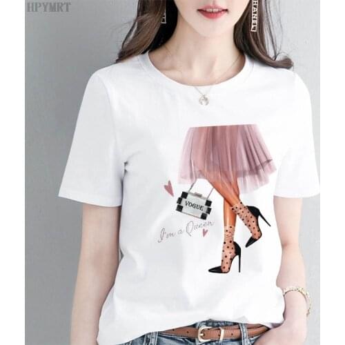 T-shirt Harajuku Women Sexy High heels Print Summer Short-sleeved T Shirt Fashion Tops Casual Oversized Female Tshirt Clothing