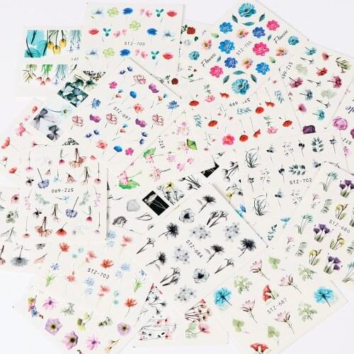 1 Set Mixed Design Nail Water Sticker Set Flower 3D Nail Sticker Tulip Lace Dream Catcher Nail Stickers