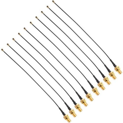 10Pcs RF Adapter Pigtail Cable IPEX to SMA-K/U.FL Antenna Feeder 15cm Jumper Wire for Face Recognition Module Extension Cable