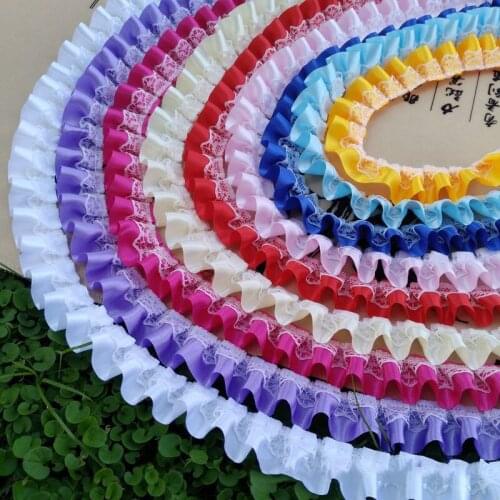 2 meters Satin Cloth Lace Wrinkle Ribbon DIY Toy Doll Dress Trim Curtain Stage Clothing Decoration Accessories