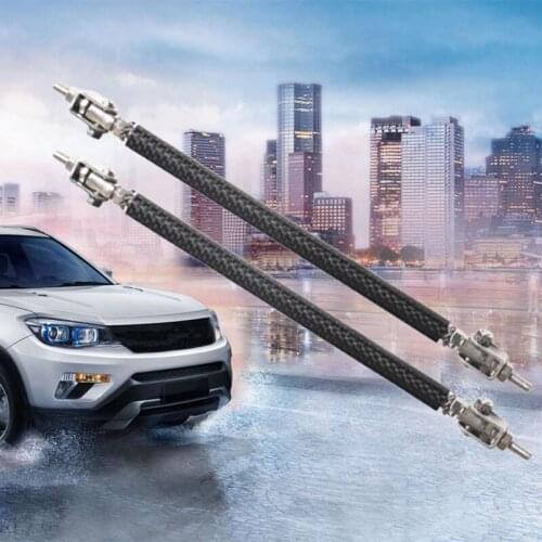 2pcs 20cm Bumpers Splitter Strut Adjustable Front Bumper Lip Splitter Strut Rod Tie Support Bars Stainless Steel Splitter black