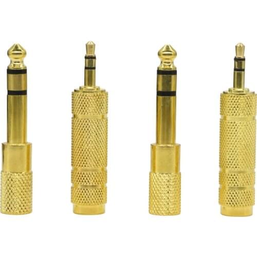 4-Pack Headphone Adapter 2x 6.35 mm Male to 3.5 mm Female and 2x Audio Stereo Plug 3.5 mm Male to 6.35 mm Female
