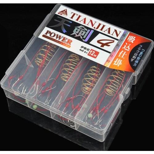 Fishinghooks 4pcs 6/8/10/12 Explosion Fishing Hooks Pack Tackles with Barb High carbon steel Red Fishing Accessories