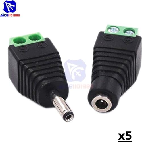 5 Pairs/Lot Male Female DC Power Plug Jack 3.5x1.35 mm Wire Connector for CCTV Camera LED Strip Light 3.5*1.35mm DC Power Plug