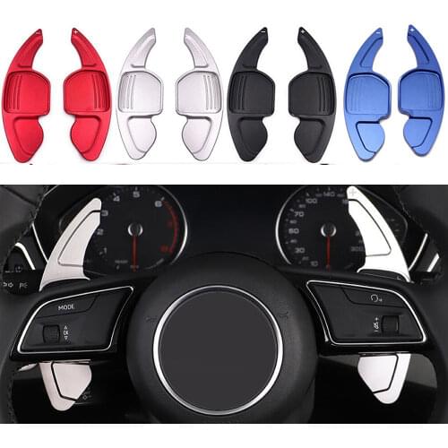 For Audi A3 A4 A4L A5 A6 A7 A8 Q3 Q5 Q7 TT S3 R8 Red Silver Aluminum Car Steering Wheel Shift Paddle Shifter Gear Extention
