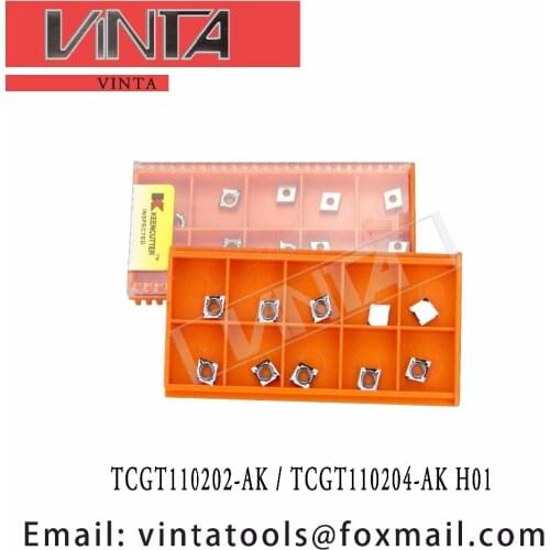 Free shipping high quality TCGT110202-AK H01 / TCGT110204-AK H01 cnc carbide turning inserts
