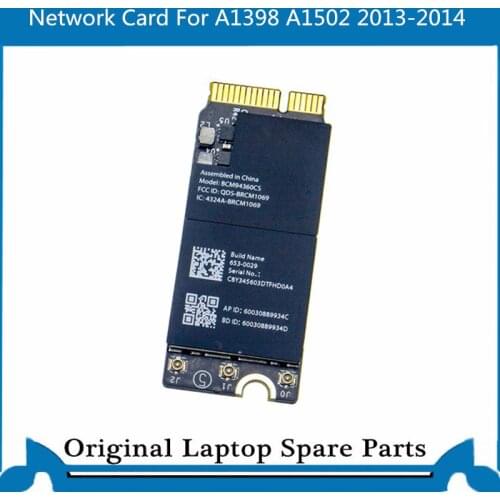 Original AirPort Wireless Network Card for Macbook Pro Retina A1398 A1502 WIFI Card Bluetooth 4.0 653-0029 BCM94360CS 94331CSAX