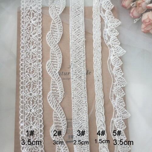 Beaded Car Bone Lace Trimmings Applique Wedding-Dress Green Decoration Accessories For Wedding-Dress-Accessory