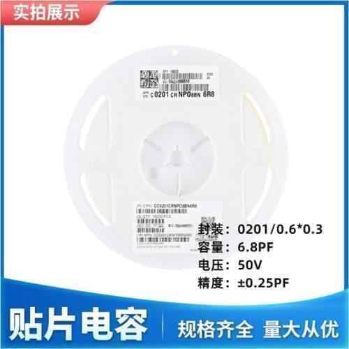 CC0201CRNPO9BN3R6 0201 3.6pF(3R6) ±0.25pF 50V COG NPO CC0201DRNPO8BN100 0201 10pF(100) ±0.5pF 25V COG NPO Chip capacitors