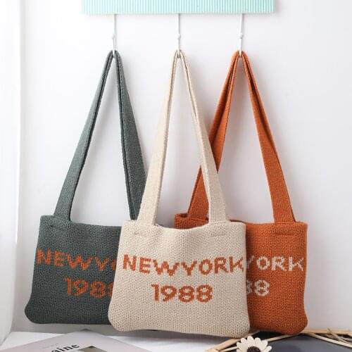 Children Kids Autumn Winter Mini Small Bag Cute Wool Knitted Braid Letter Number Coin Purse Fashion Accessories Gifts Wholesale