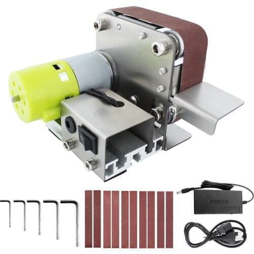 Mini Belt Sander Electric Sanding Polishing Grinding Machine 7 Variable Speed with 10 Sanding Belts for Polishing Wood Acrylic
