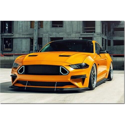 Ford Mustang Orange Muscle Car Wall Art Canvas Home Decor Painting HD Print Modern Posters Cuadros Modular Pictures Living Room