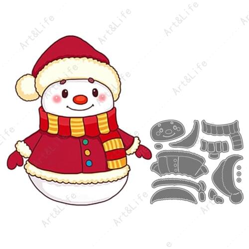 Hot New Metal Cutting Dies Christmas Snowman Stencils for Making Scrapbooking Album Paper Cards Embossing Cut Die Happy new year