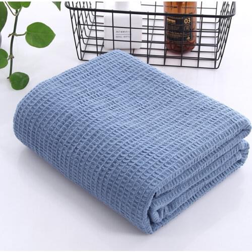 Cotton Waffle Towel Blanket for Bed Soft Throws For Kids Teens Lightweight Bedspread Back To School Teenager Rugs