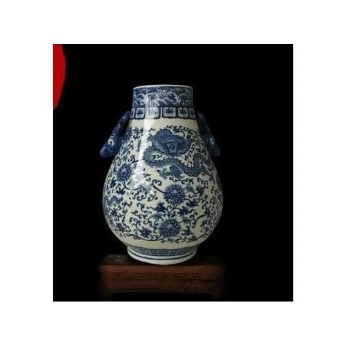 Jingdezhen ceramic vase antique porcelain tube deer statue Home Furnishing Fu modern fashion ornaments