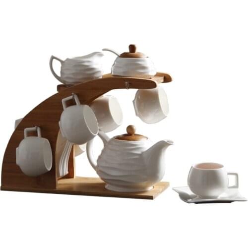 European Coffee Cup Gift Set High-End Wedding Coffee Set Ceramic Pure White Minimalistic Afternoon Tea Set Tea Cup