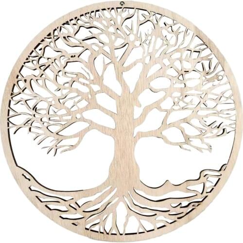 Creative 3D Round Tree Of Life Wall Hanging Decorations Diameter 30cm Wooden Art Home Hanging Ornament Tree Wall Decoration
