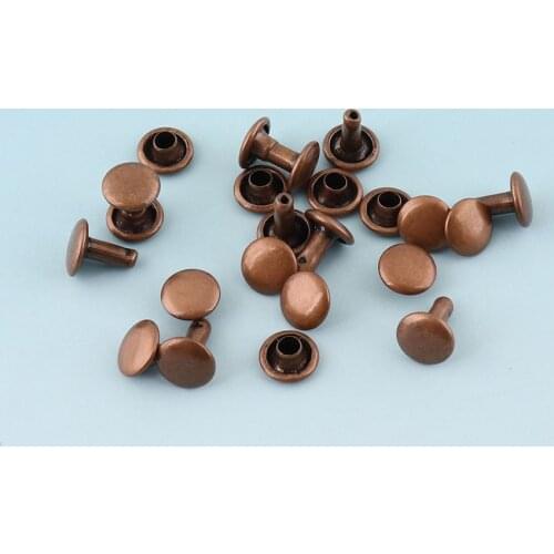7mm Copper Double Cap Rivets leather Rivets Nails Metal studs Leathercraft Round Studs for Bag Garment Bracelet