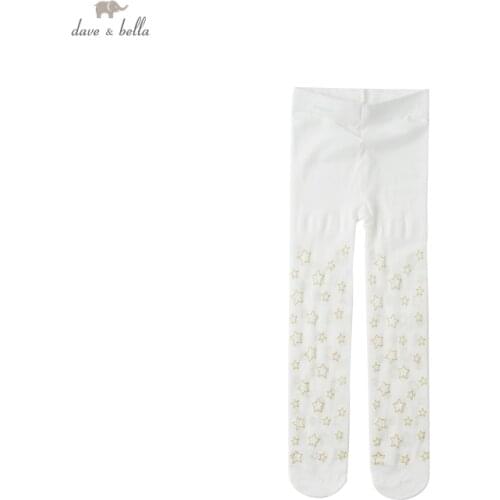 DB17655 dave bella summer infant baby girls cute stars print leggings children kids girl fashion leggings
