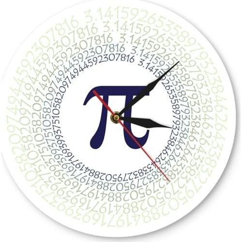 Mathematical Constant Pi Greek Letter 3.14 Wall Art Clock Circular Constant Ratio Modern Minimalism Timepiece Acrylic Wall Clock