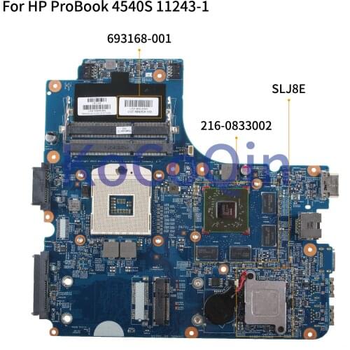 KoCoQin Laptop motherboard For HP ProBook 4440S 4540S Mainboard 11243-1 693168-001 693168-601 SLJ8E 216-0833002 1G