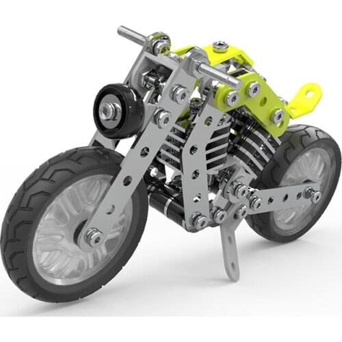 Metal Motorcycle Blocks Set Toys for Kids DIY Construction Educational Assemble Car Model Kit for Children juguetes oyuncak