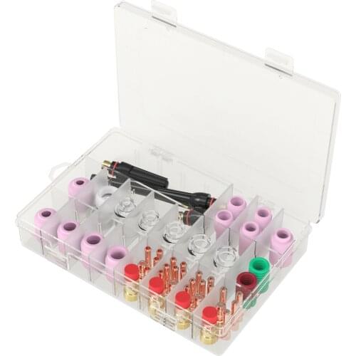 68PCS Tig Welding Accessories Kit Heat-Resistant Glass Cups Stubby Gases Lens Set for WP-17/18/26