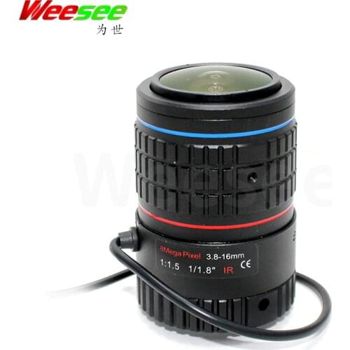 WS 3.8-16mm 4k 1/1.8'' CS mount CCTV lens 8 megapixel 8MP auto iris manual focus F1.5 camera manual zoom lens