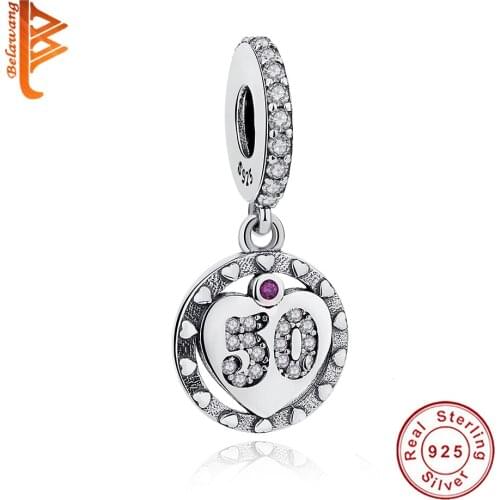 Wholesale 5PCS 100% 925 Sterling Silver Digital Crystal Charm Bead Fit Original Charms Bracelet Trinket Jewelry Silver 925 Bead