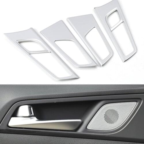 Chrome Inner Door Handle Bowl Trim Cover For Hyundai Tucson Accessories 2015 2016 2017 2018 2019 2020 Carbon Look