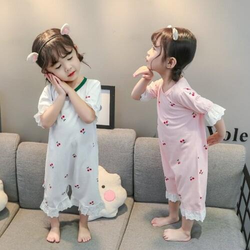 Princess Style Baby Girls Sleepwear Pajamas Clothes Ropa De Bebe Nina Summer Lace Romper Beathable Sleeping Bag Jumpsuit