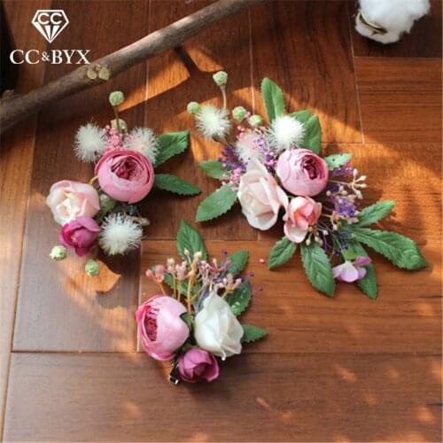 CC wedding jewelry hairgrips hairpins forest 3pcs hair accessories bridal engagement seaside tiara flowers 100% handmade mq017