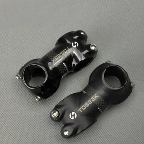 TOSEEK 3K full Carbon + Aluminum matte Glossy mountain bike MTB stem road bicycle stem 25.4 x 50/60/70/80mm