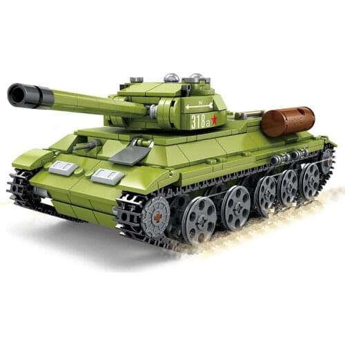 World War II 2 Military Army Germany T-34 Medium Tank UK Soldier Vehicle Building Blocks WW2 Bricks Figures Toys For Kids Gifts