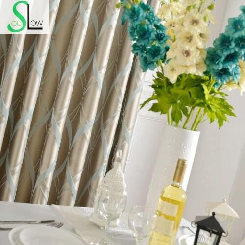 High Quality Precision Jacquard Curtain French Window Geometric Kitchen Curtains For Living Room Jacquard Cortinas Cortina