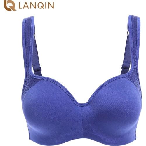 Plus size Women Balconette Bra Seamless Full cup Jacquard Underwire Contour Firm Support Brassiere Smooth Underwear