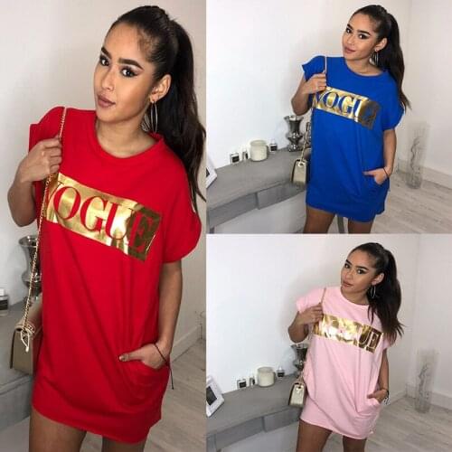 2020 Women Dress Pocket Letter Print Round Neck Dress Plus Size Robe Dresses Large Size Dress Woman Party Vestido