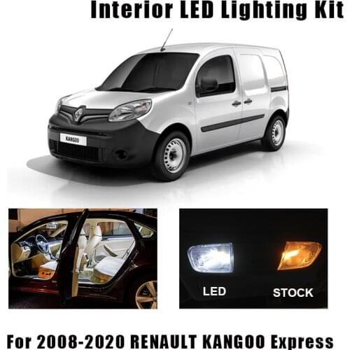 10pcs White Canbus LED Car Bulbs Interior Reading Map Dome Light Kit For Renault Kangoo Express for Kangoo 2 II Mk2 2008-2018