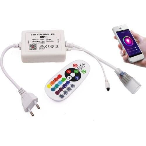 220V 110V Power Supply Plug Dimmer Switching 750W RGB Controller WIFI/24key Remote Control Led Neon Light Strip Switch